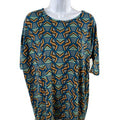 NEW LuLaRoe Women's Blue Geometric Short Sleeve Irma T-Shirt - XS