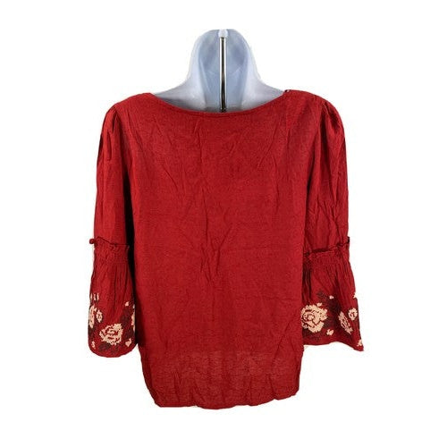 NEW Blue Rain Women's Red Bell Sleeve Blouse Top Sz XS image 2