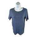 Lucky Brand Women’s Blue Ribbed Short Sleeve T-Shirt - L