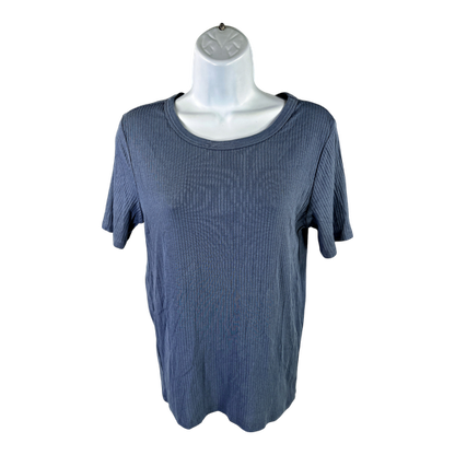 Lucky Brand Women’s Blue Ribbed Short Sleeve T-Shirt - L