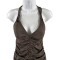 Athleta Women's Gray Aqualuxe Ruched Padded Tankini Swimsuit Top - XS