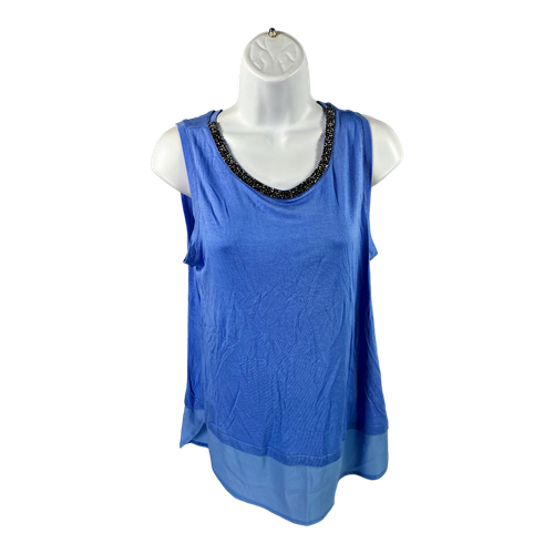 NEW Apt.9 Women’s Blue Rhinestone Trim Sleeveless Tank Top - M