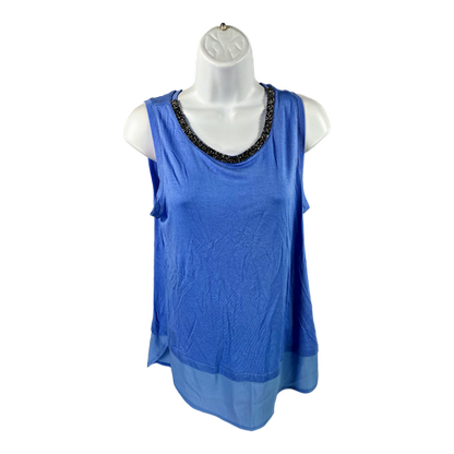 NEW Apt.9 Women’s Blue Rhinestone Trim Sleeveless Tank Top - M