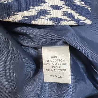 Banana Republic Womens Blue/White Strapless Fit and Flare Dress -0Petite image 4