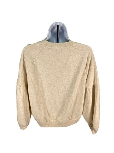 Aerie Women's Ivory Star Graphic Terry Knit Pullover Sweater Sz S image 2