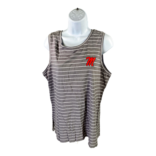 NEW Gear Women’s Gray Ole Miss Mississippi Striped Tank Top - M