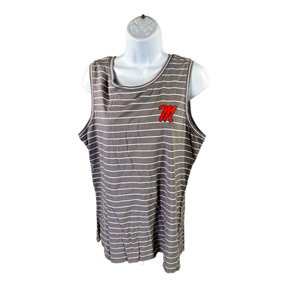 NEW Gear Women’s Gray Ole Miss Mississippi Striped Tank Top - M