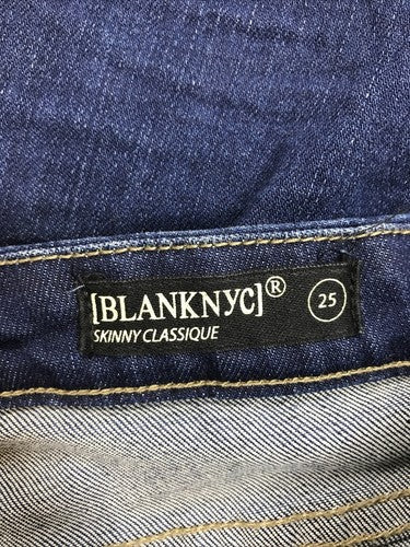 BlankNYC Women's Dark Wash Distressed Skinny Stretch Jeans - 25 image 3