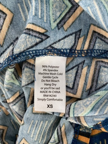NEW LuLaRoe Women's Blue Geometric Short Sleeve Irma T-Shirt - XS image 4