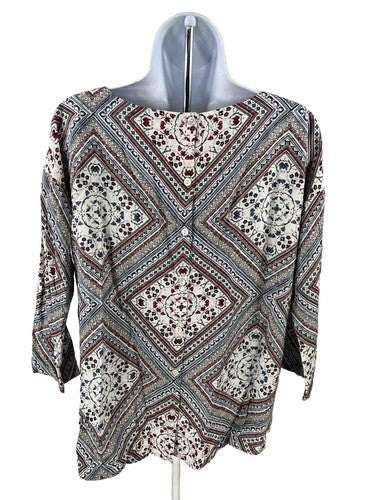 J. Jill Women's Multi-Color Paisley 3/4 Sleeve Top - XS image 2
