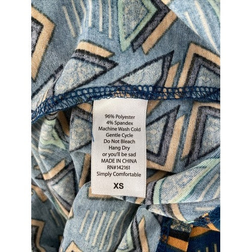 NEW LuLaRoe Women's Blue Geometric Short Sleeve Irma T-Shirt - XS image 4