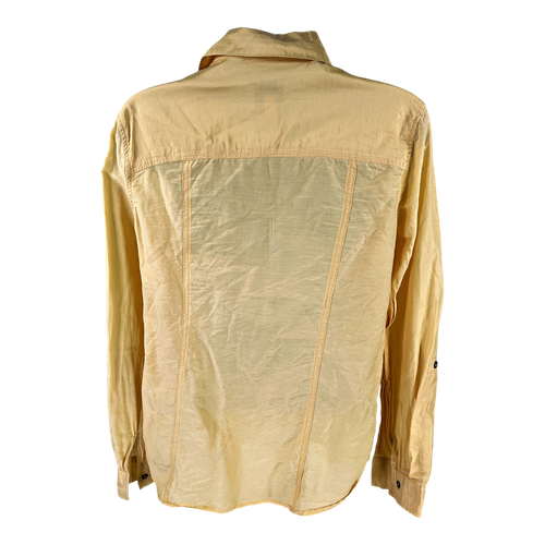 Chico’s Women’s Yellow Silk Blend Semi-Sheer Button Up Shirt - 0/US S image 2
