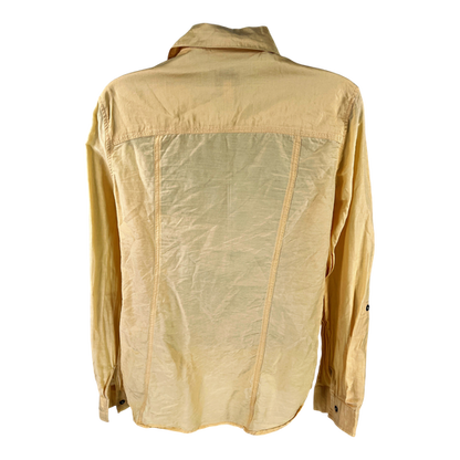 Chico’s Women’s Yellow Silk Blend Semi-Sheer Button Up Shirt - 0/US S image 2