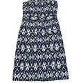 Banana Republic Womens Blue/White Strapless Fit and Flare Dress -0Petite