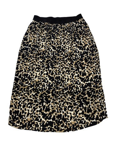 NEW Dressbarn Women's Brown Animal Print Midi Hi-Low Lined Skirt - XS image 2