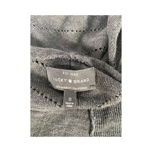 Lucky Brand Women’s Black Thin Knit Long Sleeve Cardigan Sweater - S image 3