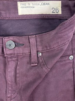 Rag and Bone Women’s Dark Purple Legging Zipper Ankle Pants - 26 image 3