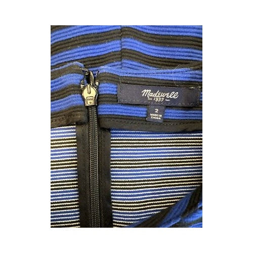 Madewell Women’s Blue/Black Striped Short Sleeve A-Line Dress - 2 image 3