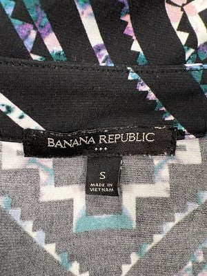 Banana Republic Women’s Black 3/4 Sleeve Geometric Shift Dress - S image 3