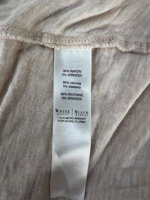White House Black Market Women’s Beige Asymmetrical Cap Sleeve Top - S image 4
