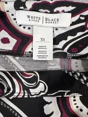 White House Black Market Women’s Black/Purple 3/4 Sleeve Tunic Blouse - XS image 3