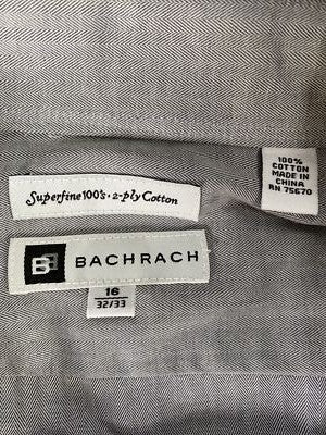 NEW Bacharach Men’s Gray Charcoal Button Up Shirt - 16 image 3