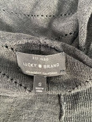 Lucky Brand Women’s Black Thin Knit Long Sleeve Cardigan Sweater - S image 3