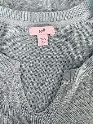 J.Jill Women’s Blue Short Sleeve Thin Knit Sweater - S Petite image 3