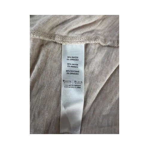 White House Black Market Women’s Beige Asymmetrical Cap Sleeve Top - S image 4