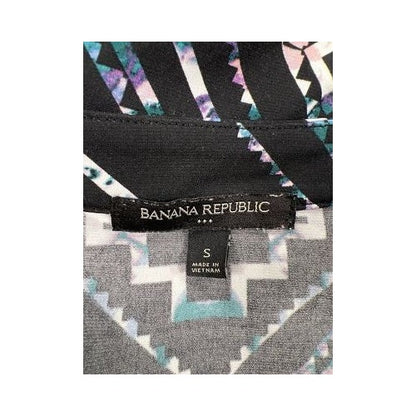 Banana Republic Women’s Black 3/4 Sleeve Geometric Shift Dress - S image 3