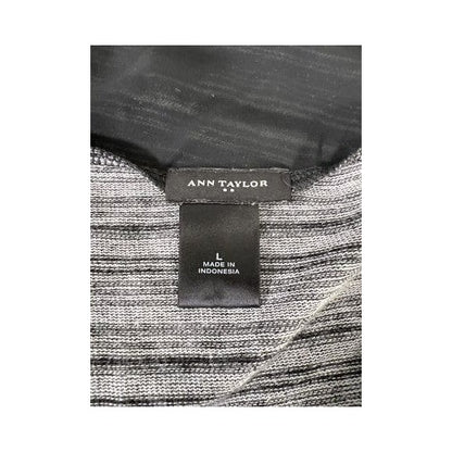 Ann Taylor Women’s Black/Gray Knit Tank Top - L image 3