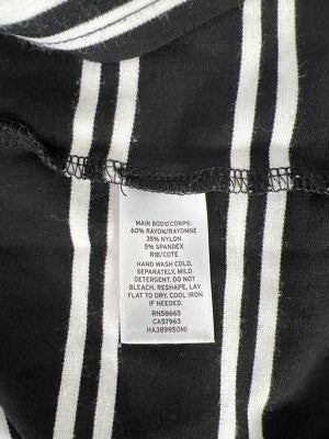 Halogen Women’s Black/White Striped Long Sleeve Cropped T-Shirt - S image 4