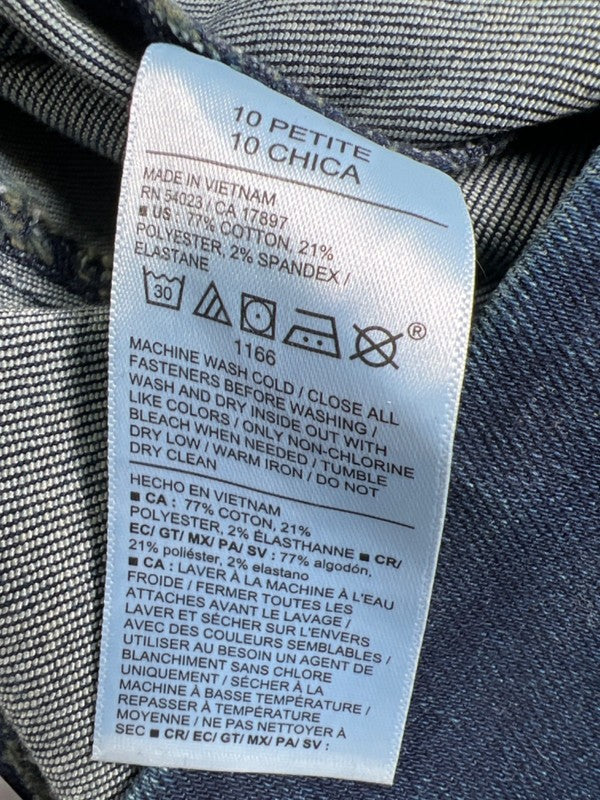 Old Navy Women's Dark Wash Weekender Flare High Rise Pull On Jeans - 10 Petite image 4