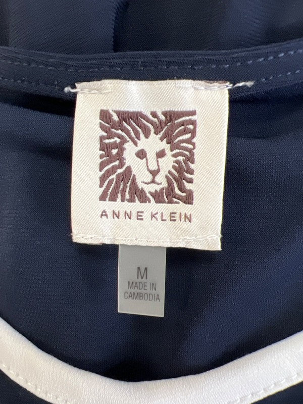 Anne Klein Women's Blue/White Basic Sleeveless Blouse - M image 3