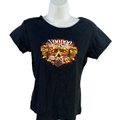 Harley Davidson Women's Black Graphic Voodoo Mardi Gras Short Sleeve Shirt - M