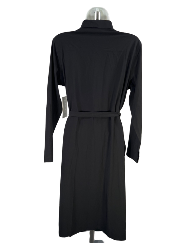 Athleta Women's Black Urbanite Button Up Tie Waist Midi Dress - XS image 2