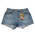 Levi's Women's Light Wash 501 Button Fly Distressed High Rise Denim Shorts - 32