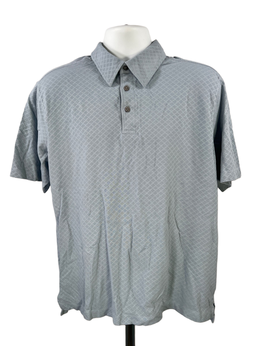 Joseph Abboud Men's Blue Short Sleeve Polo Shirt - L