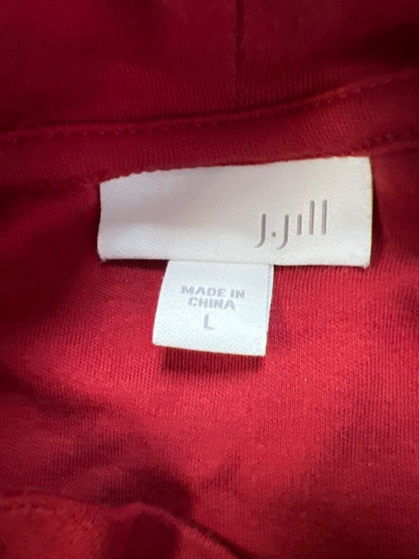J Jill Women's Red Mock Neck 3/4 Sleeve Shirt - L image 3