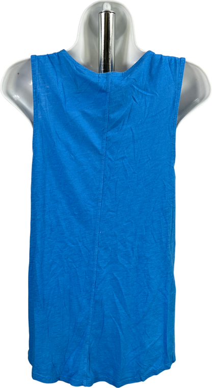 T.la Women’s Blue Button Up Tie Front Sleeveless Tank Top - XS image 2