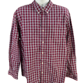 LL Bean Men's Red/Blue Plaid Traditional Fit Long Sleeve Button Up Shirt - XL