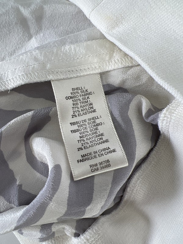 Rebecca Taylor Women’s White Long Sleeve Silk Top Shirt - 0 image 4