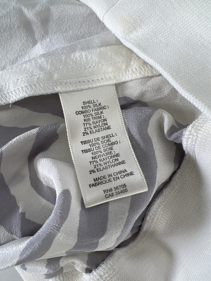 Rebecca Taylor Women’s White Long Sleeve Silk Top Shirt - 0 image 4