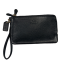 Coach Women's Black Leather Double Zip Wristlet Wallet