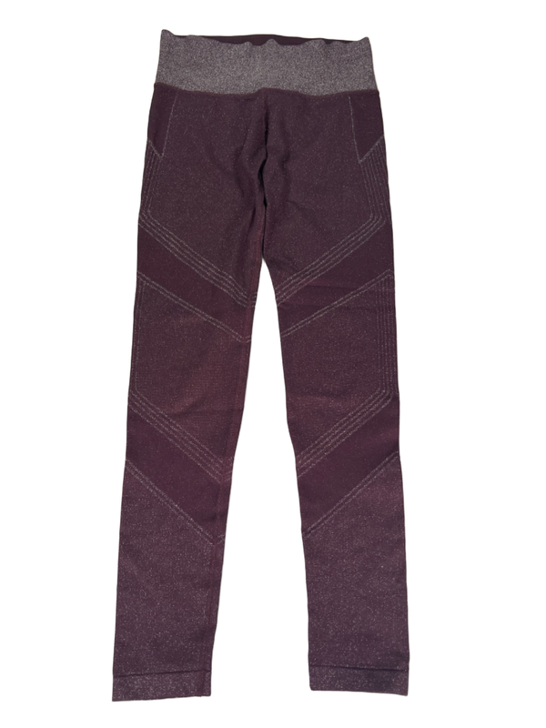 Athleta Women's Purple Metallic Twilight Tight Pull On Athletic Leggings - L