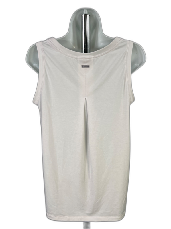 Columbia Women's White Pleated Back Loose Fit Sleeveless Tank Top - XS image 2