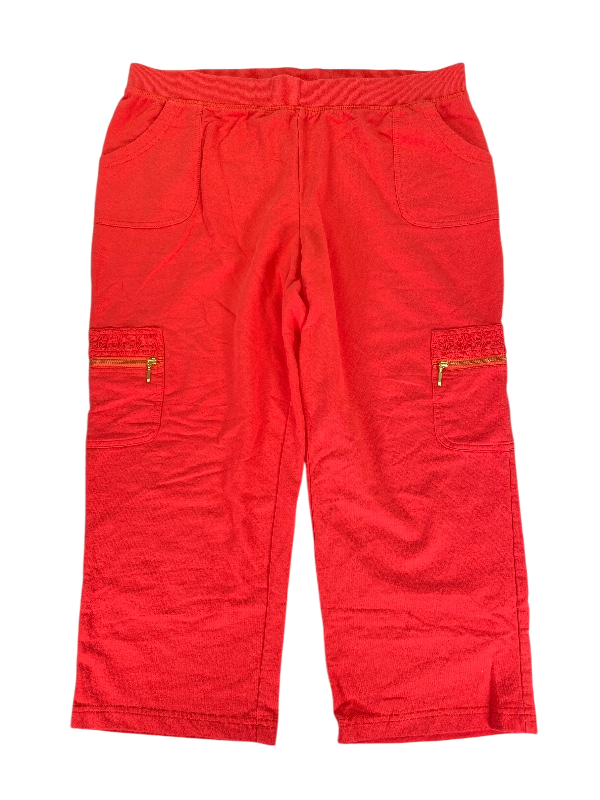 Zenergy by Chico's Women's Red/Coral Cropped Sweatpants - 2/US L