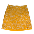 Ann Taylor Women's Yellow/Gold Floral Straight Skirt - 8