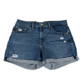 Levi's Women's Medium Wash Distressed Mid Length Cuffed Denim Shorts - 30
