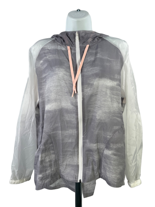 Under Armour Women's Gray Woven  Lightweight Full Zip Hooded Jacket - S